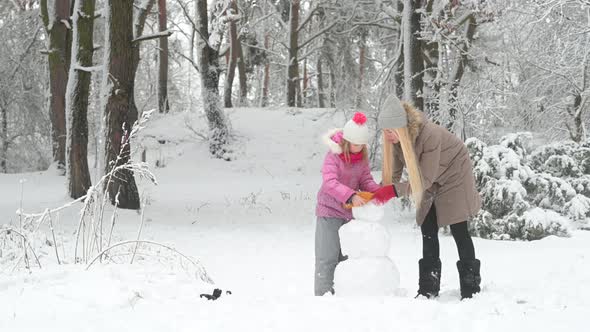 Lovely family at winter holidays.