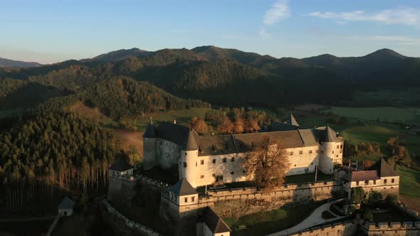 Aerial View Of Wellknown Medieval Castle Hochosterwitz 3