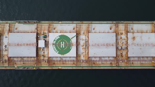 Top Down View of the Bridge of the Oil Tanker Power Globe Sitting in the Puget Sound
