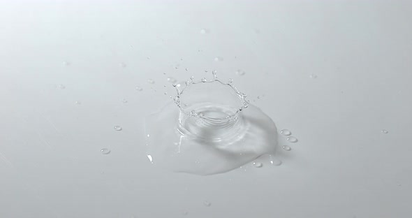 Drop of Water falling into Water, Slow motion 4K
