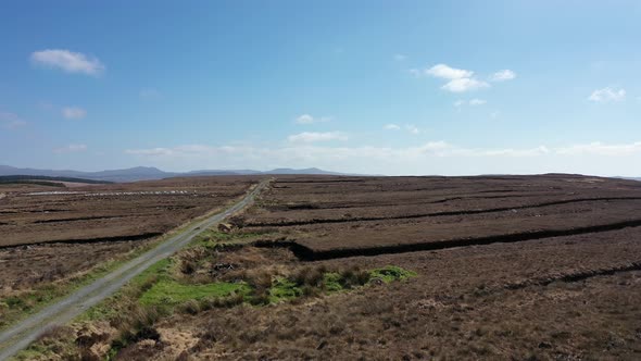 Flying Above Peatbog By Glenties in County Donegal  Ireland