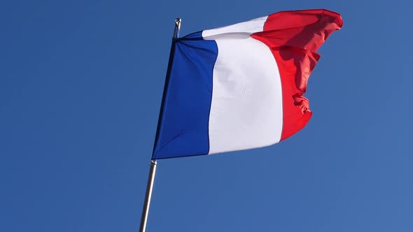 The national french flag, Blue sky, France, Europe