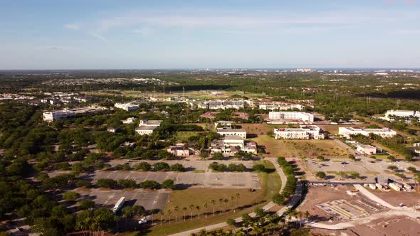 Aerial Drone Orbit Florida Atlantic University Jupiter Fl Campus