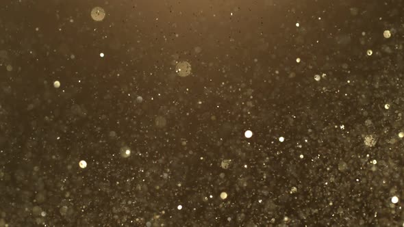 Golden Glitter Background in Super Slow Motion at 1000Fps