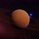 Saturn planet and rings, rotates against the background of a black starry sky - VideoHive Item for Sale