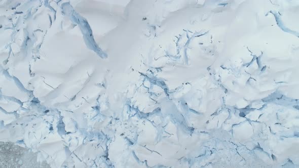 Arctic Glacier Texture Closeup Aerial Top Down