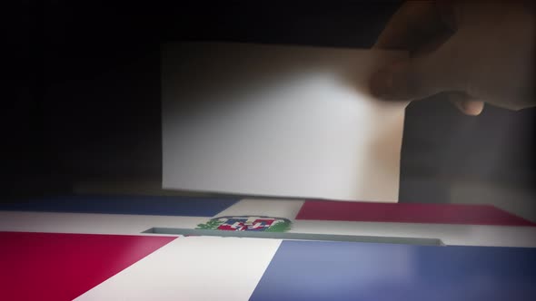 Digital Composite Hand Voting To National Flag OF Dominican Republic  