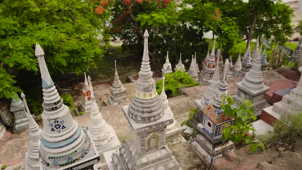 Graves at Thai Buddhist temple in Koh Samui