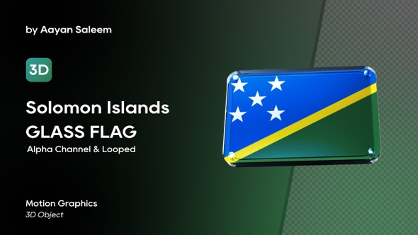 Solomon Islands Flag 3D Glass badge