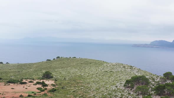 Landscape of Mountains By the Sea Crops Dron  Video