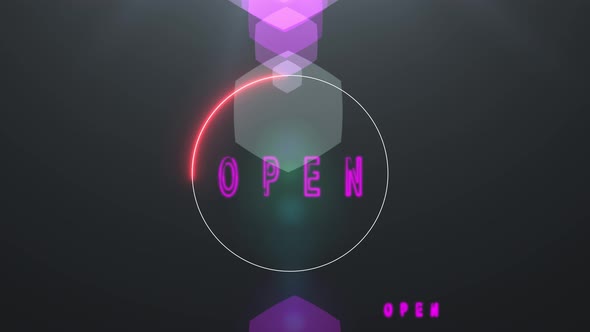 Abstract Glowing Pink Purple Neon Latter Animation