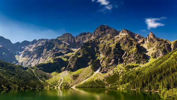 Stunning lake in the Tatra Mountains at dawn, Poland