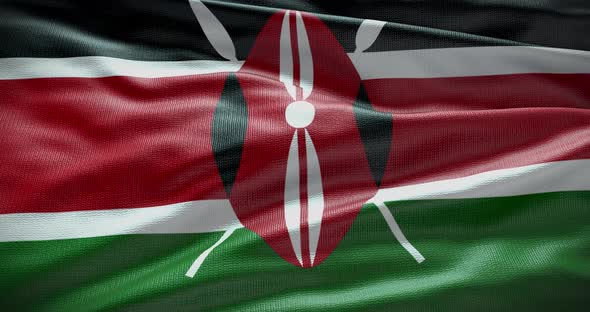 Kenya waving flag 4K looped