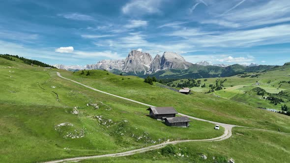 Beautiful summer day in the Dolomites mountains