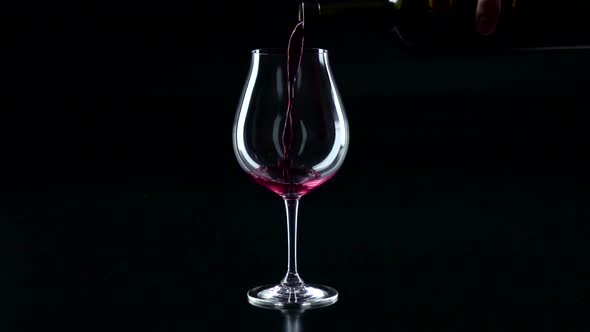 Red Wine Splash on a Glass, Black, Silhouette, Slowmotion