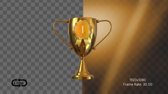 3D Trophy Gold Award Loop