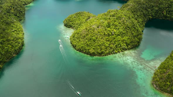 Aerial View of Sugba Lagoon SiargaoPhilippines