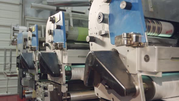 Large printing machine in a printing factory