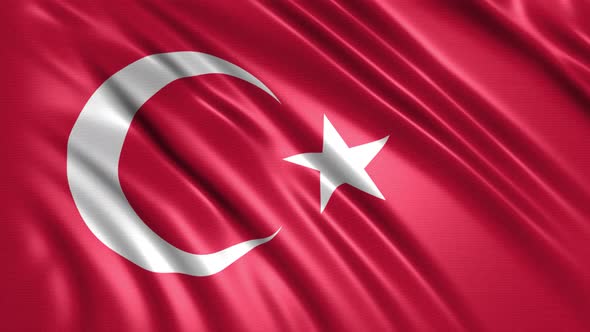 4K Turkey Flag Seamless Loop