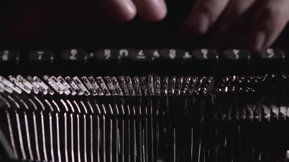 Finger Typing on Vintage Typewriter