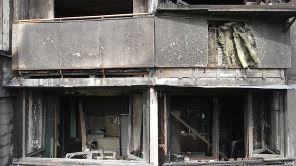 Ukraine  Burnt and Destroyed House in Kyiv