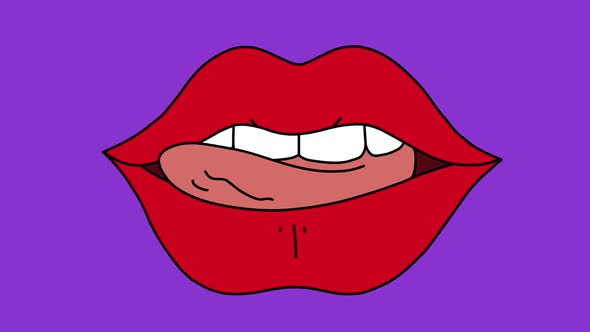 Lips Lick Backgrounds Animation Installation 