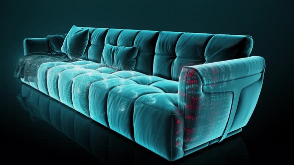 Sofa Hologram Scanning 4k