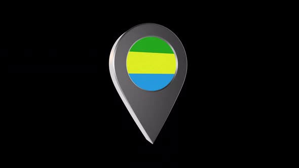 3d Animation Map Navigation Pointer With Flag Of Bandung (Brunei) With Alpha Channel - 2K