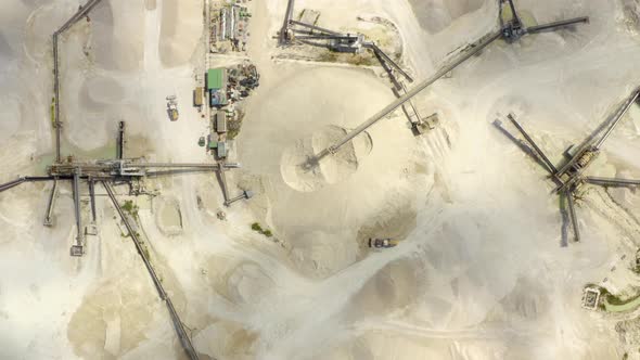 Aerial view of sand quarry, 