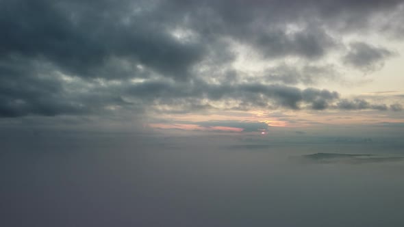 Abstract Aerial Nature Summer Ocean Sunset Sea and Sky Background