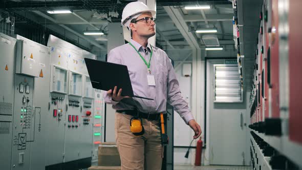 Safety Inspector Is Checking Indoors Electricity Unit