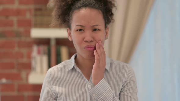 Portrait of African American Woman Having Toothache Cavity