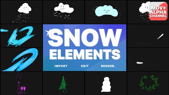 Cartoon Snow Clouds | Motion Graphics