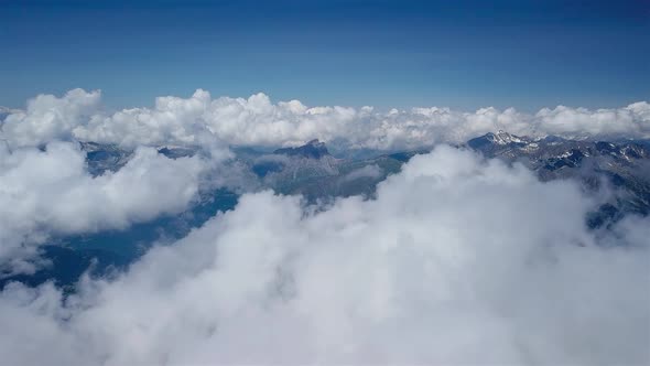 Flying Over the Alpine Mountains