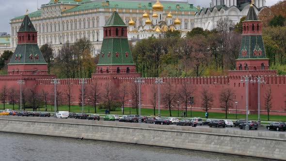 Russia, Moscow, view on Kremlin towers