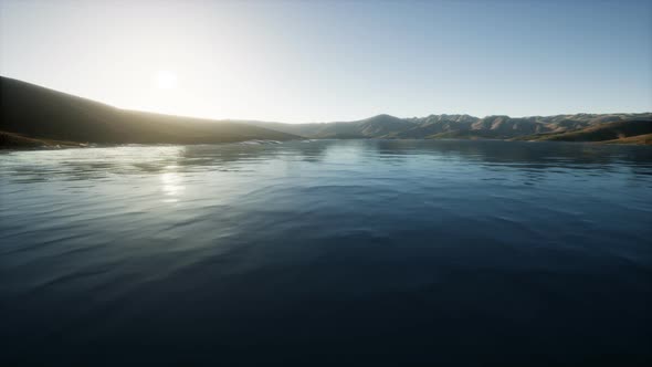Beautiful Calm Lake with Sunset