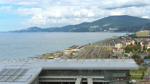 A Large Railway Station on the Seashore