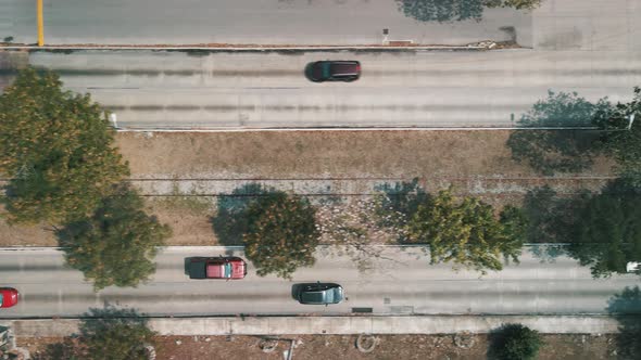 amazing view of Cars at the railroad avenue in yucatan