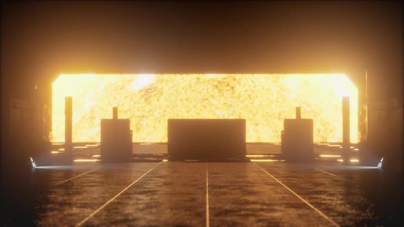 Interior of Spaceship Near Big Solar Star alt