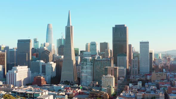 Aerial: San Francisco scenic cityscape part 03, drone view