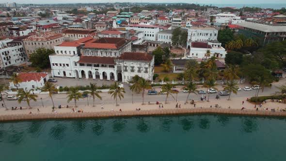 Aerial view of Zanzibar Island in Tanzania.