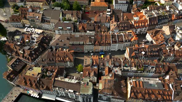 City of Lucerne in Switzerland From Above  Aerial View