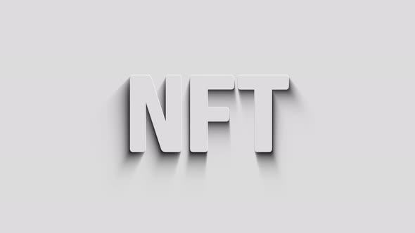 NFT Non-Fungible Token symbol 3d with shadow