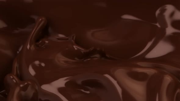 Super Slow Motion Detail Shot of Swirling Melted Chocolate at 1000 Fps