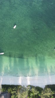 Vertical Video of the Ocean Near the Coast of Zanzibar Tanzania