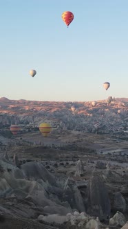 Balloons in Cappadocia Vertical Video Slow Motion