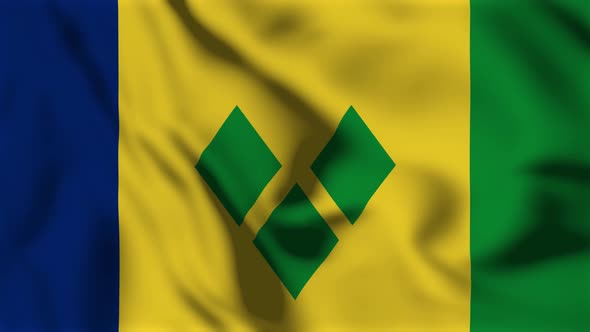 Saint Vincent And The Grenadines Flag Animation Loop Background