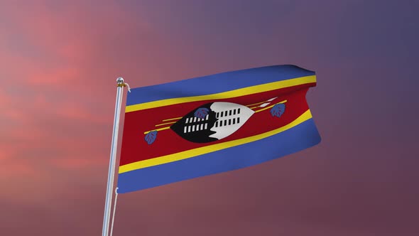 Flag Of Eswatini Waving 4k