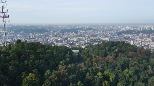 Aerial Shot The City of Lviv