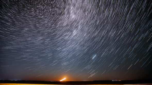 Spin Trails Of Stars Timelapse
